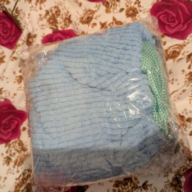 Le sac bleu à la réception du colis, photo d'un acheteur