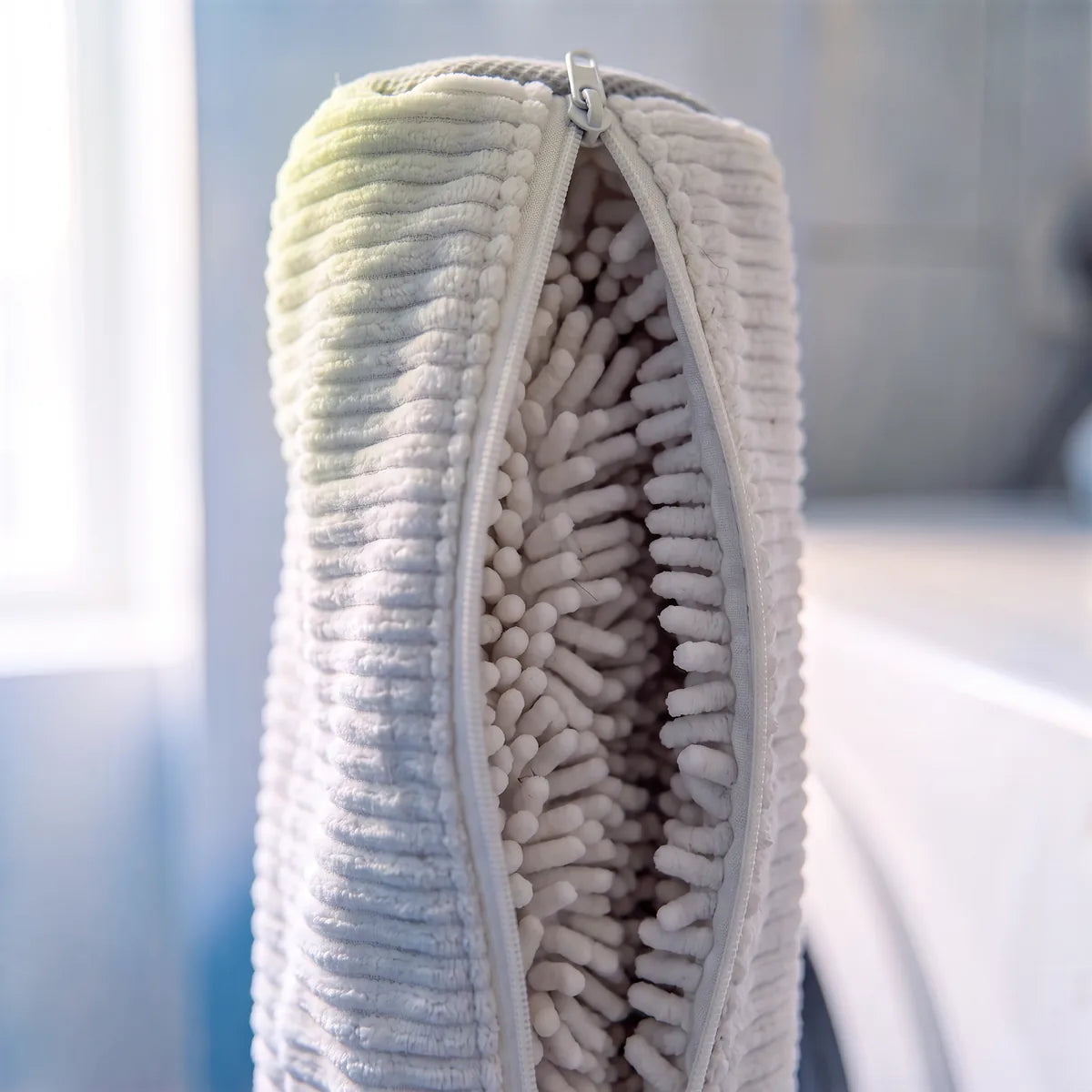 Le sac ouvert et dressé, la doublure en microfibres visible sur toute la hauteur